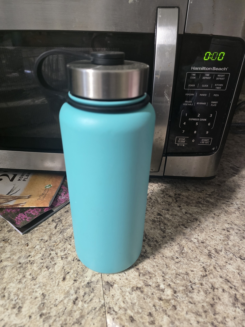 Insulated Aqua Stainless Steel Water Bottle with Screw Lid